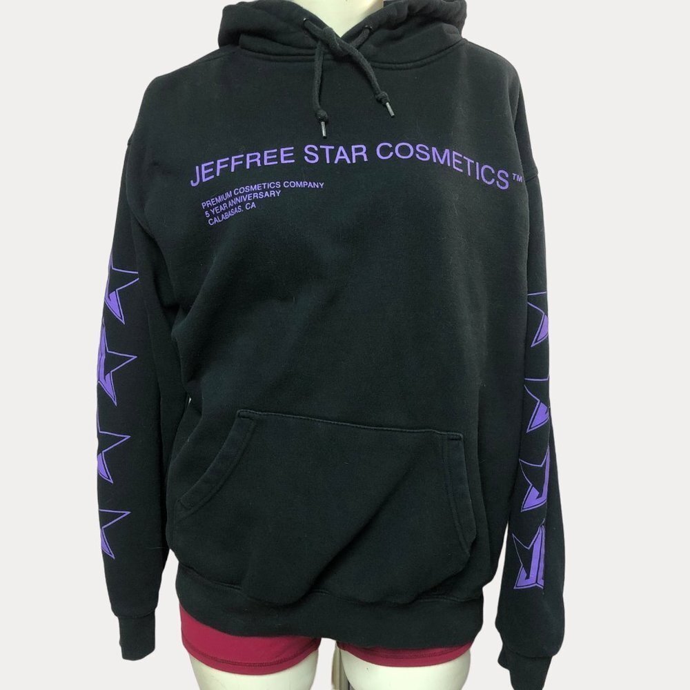 Jeffree Star Cosmetics Black & Purple 5 Yr Anniversary Pullover Hoodie Size Med